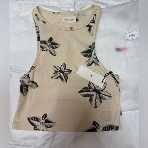 Nordstrom Beige Floral Print Women's Tank Top